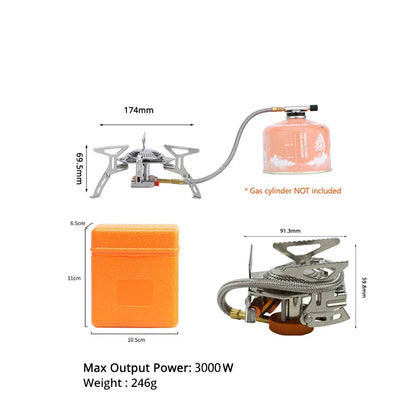 Portable Split Gas Stove 3000W Silver