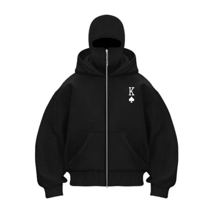 Y2K Double Hooded Balaclava Zip Hoodie