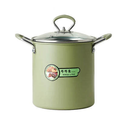 3L Deep Fryer Pot with Basket Oil Strainer Mini Pasta Pot Green
