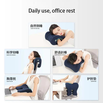 Orthopedic Memory Foam Nap Pillow Neck Support Desk Pillow Blue