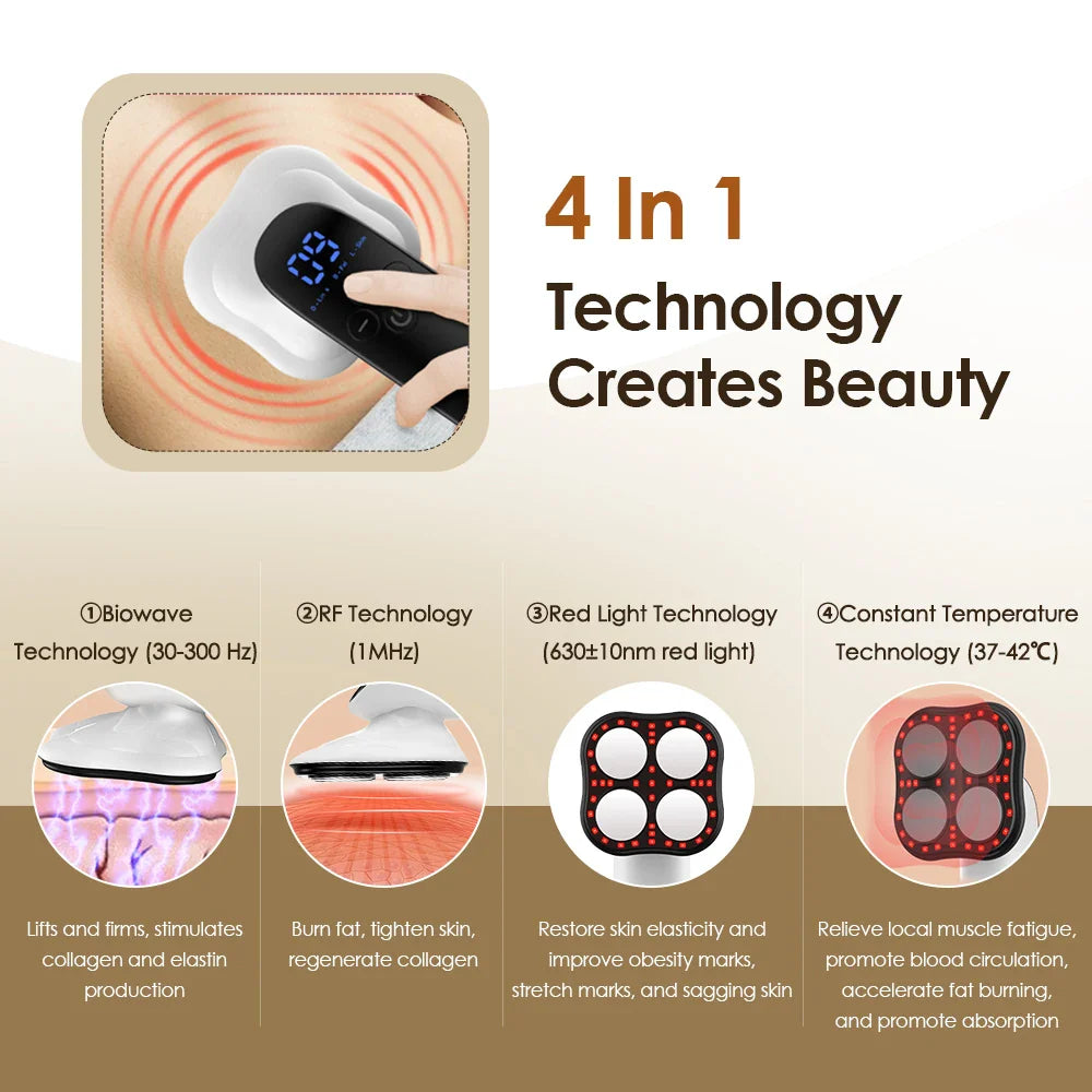 Cordless Electric Body Sculpting Massager Fat Burning Black