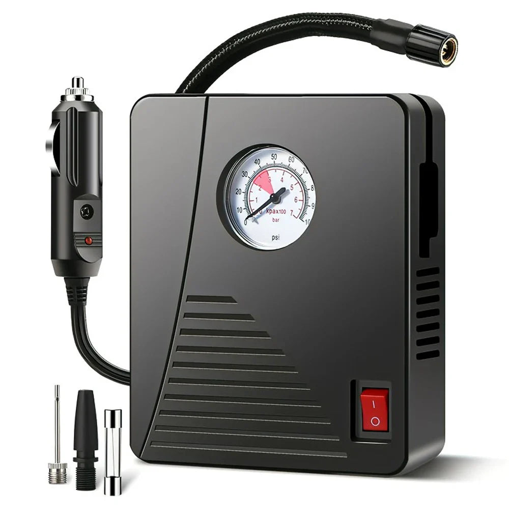 12V 96W Portable Tire Inflator 100PSI Mini Air Compressor Black