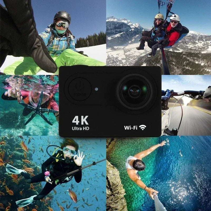 4K Sports Action Camera 30M Waterproof Black