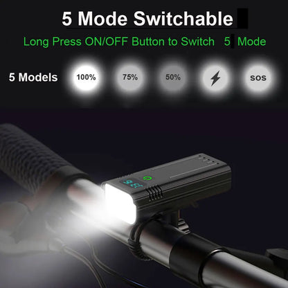 4800 Lumen USB Bike Light Set Black