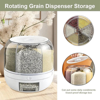 Rotating Rice Beans Grain Storage Container