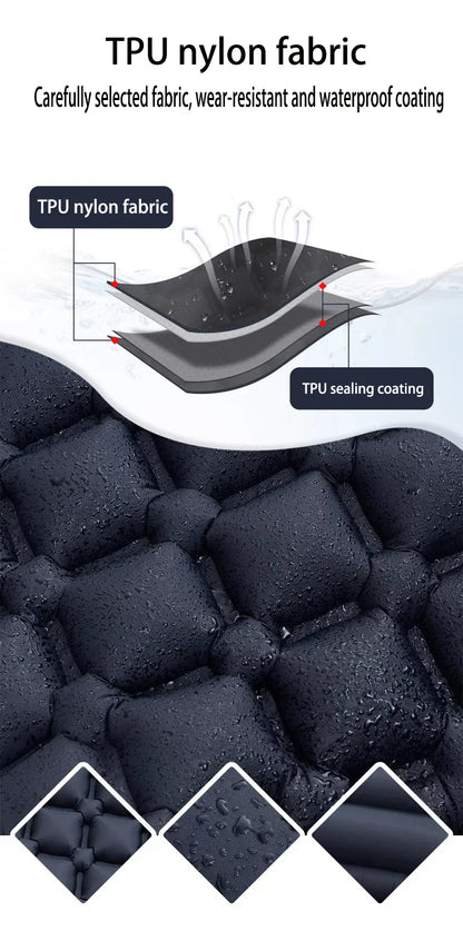 Outdoor Ultralight Camping Sleeping Pad with Built-in Pump and Headrest