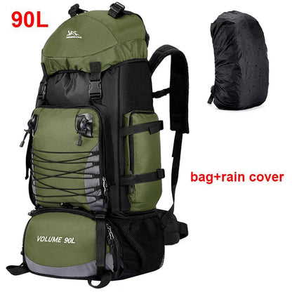90L Tactical Camping Backpack Military-Style Green