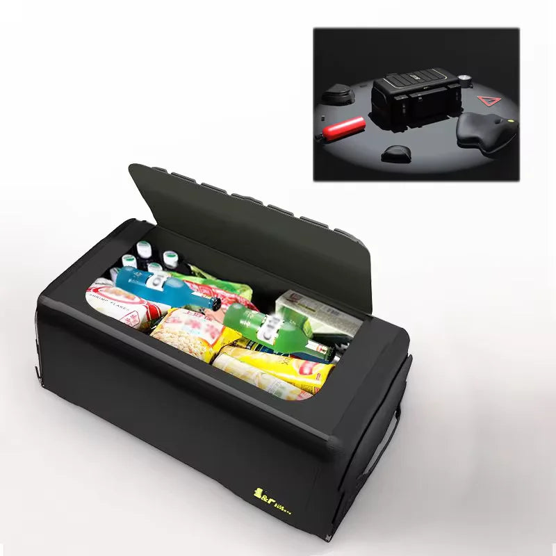 70L Foldable Storage Organizer with Lid Box Black