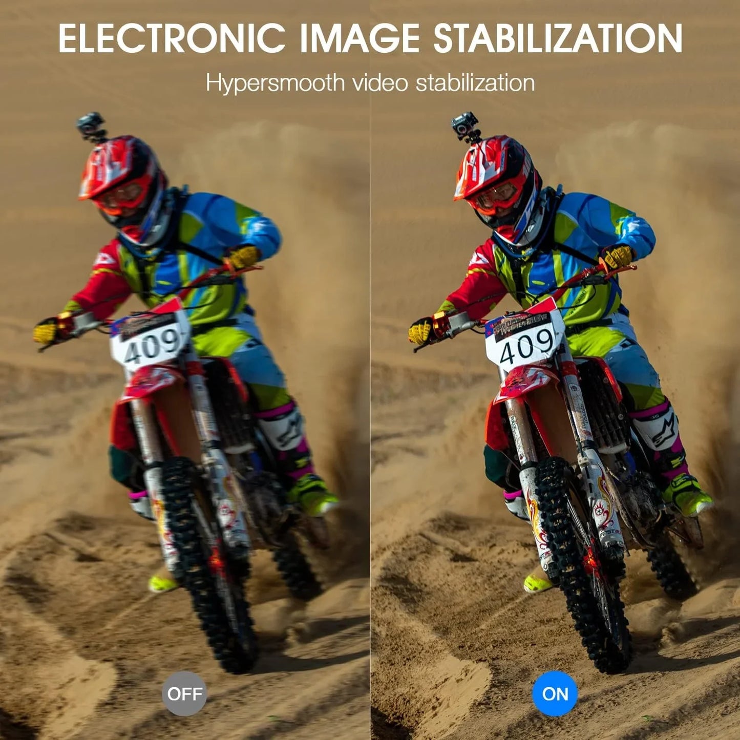 5K Action Camera Dual Screen 60FPS 4K Sports Cam Black