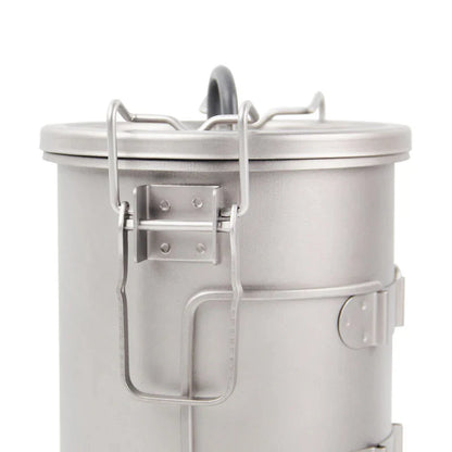 Titanium Steamer Pot Camping Cookware Silver
