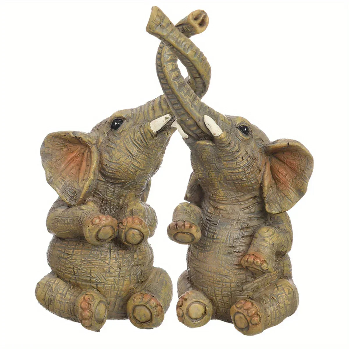 Adorable Elephant Couple Figurine