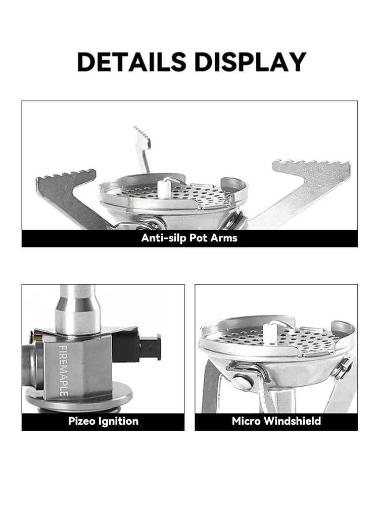 Pressure-Regulator Propane Camping Stove Silver