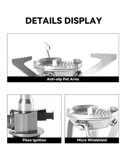 Pressure-Regulator Propane Camping Stove Silver