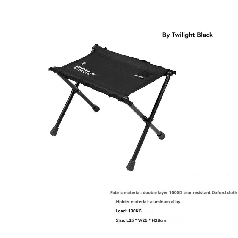 Ultra-Light Folding Storage Stool Camping Seat Black