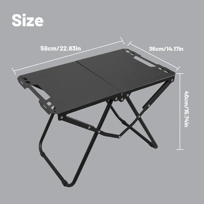 Portable Folding Camping Table Iron Table Black