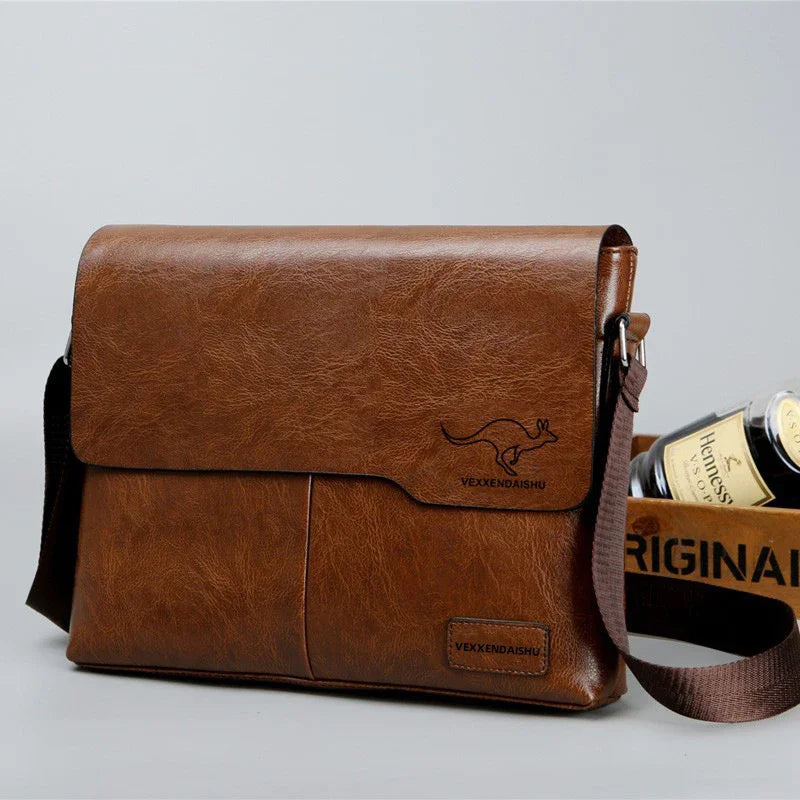 Men's Business Crossbody Shoulder Bag PU Leather