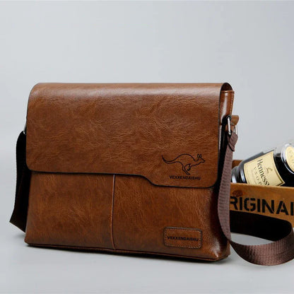 Men's Business Crossbody Shoulder Bag PU Leather