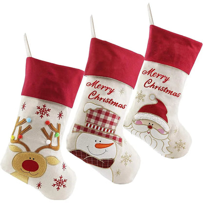 Set of 3 Festive Christmas Stocking Socks
