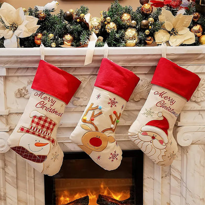 Set of 3 Festive Christmas Stocking Socks