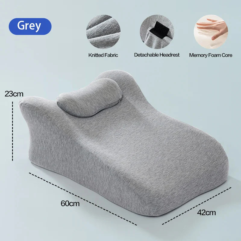 Multifunctional Prone Position Lie Pillow Ergonomic Knit Cushion Grey
