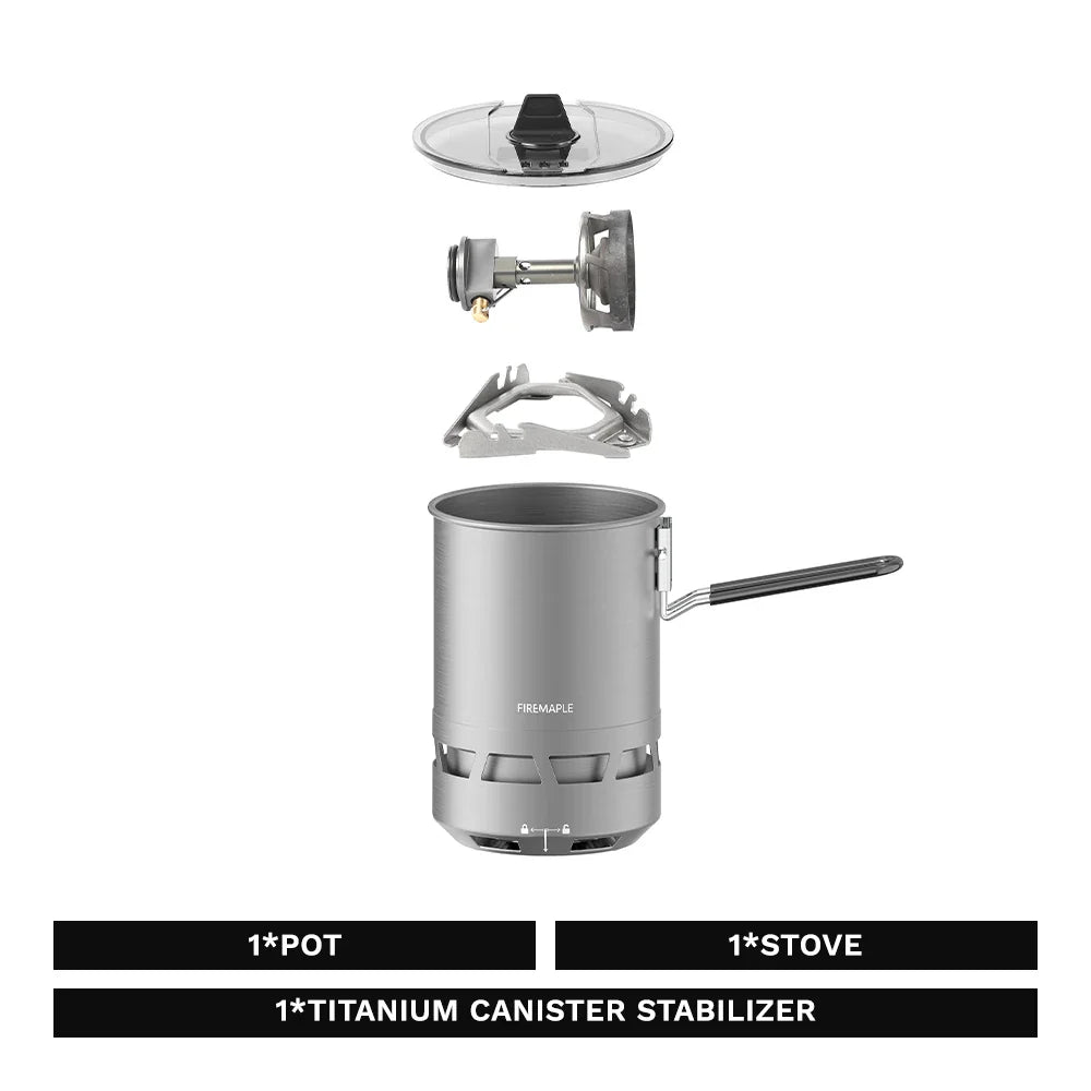 Camping Gas Stove with Pot Burner Grey