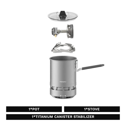 Camping Gas Stove with Pot Burner Grey