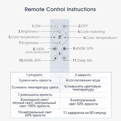 Smart LED Ceiling Lamp - Dimmable, Remote Control - Bedroom, Living Room