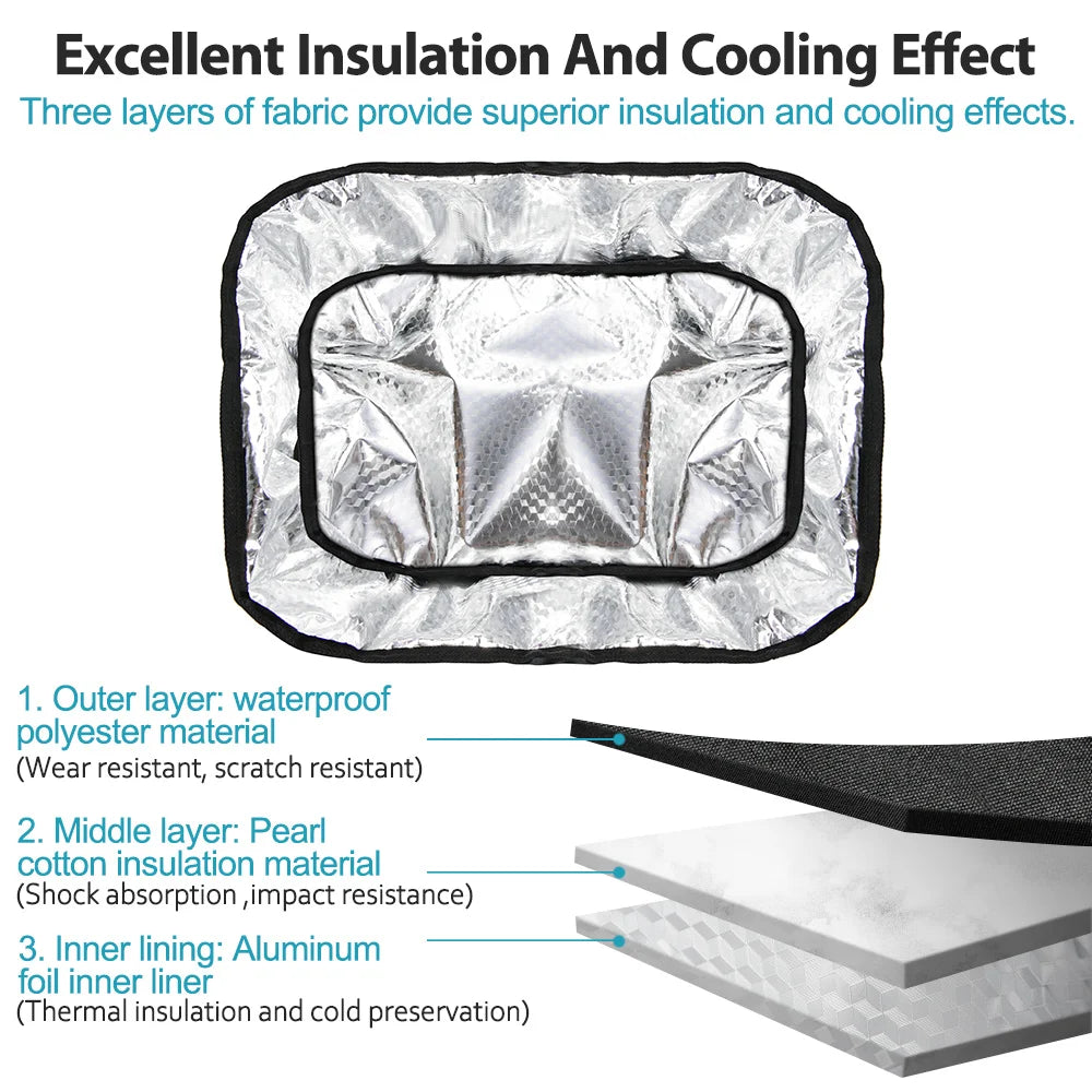 Rear Bike Basket with Waterproof Bag Metal Rear Rack Carrier Black