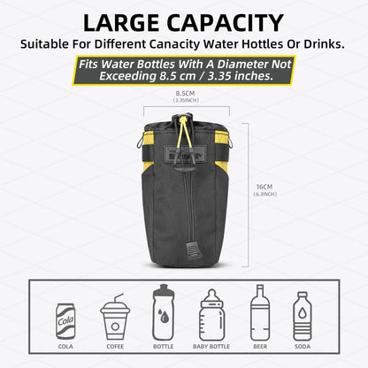 Insulated Handlebar Tool Bag 1L Nylon Carrier Pouch Yellow