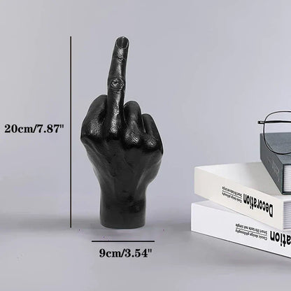 Bold Expression: Personalized Middle Finger Resin Sculpture - Black