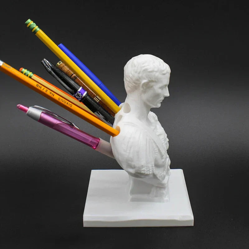 Julius Caesar statue Office Desk Pen Holder