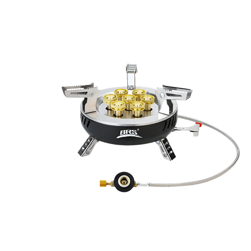 7-Core Camping Gas Stove Multi-Fuel Burner Black