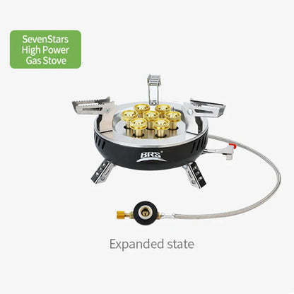 7-Core Camping Gas Stove Multi-Fuel Burner Black