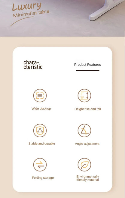 Foldable Radiator-Adjustable Laptop Desk with Drawer