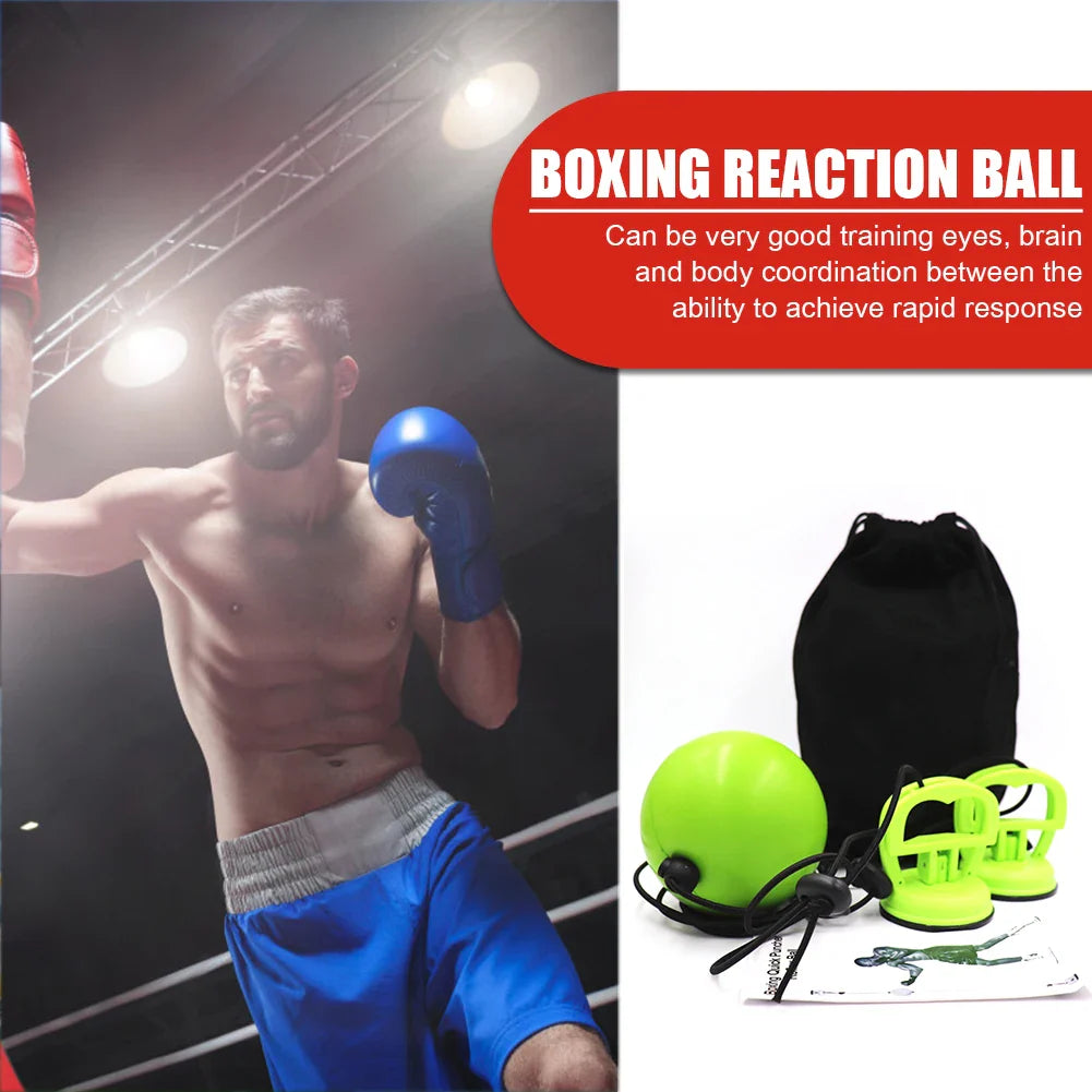 Adjustable Suction Cup Boxing Reflex Ball Speed Training Green