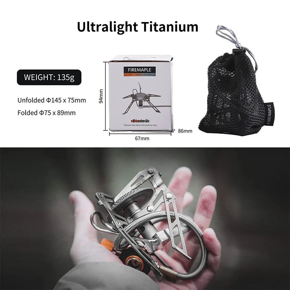 Titanium Blade 2 Camping Gas Stove Silver
