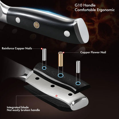 5-Inch Damascus Steel Utility Knife VG10 Core G10 Handle Black