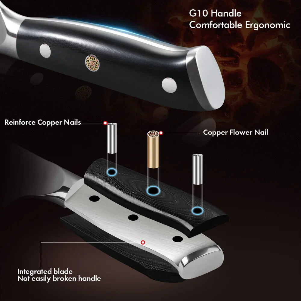 3.5-Inch Damascus Steel Paring Knife VG10 Core Cutter Black