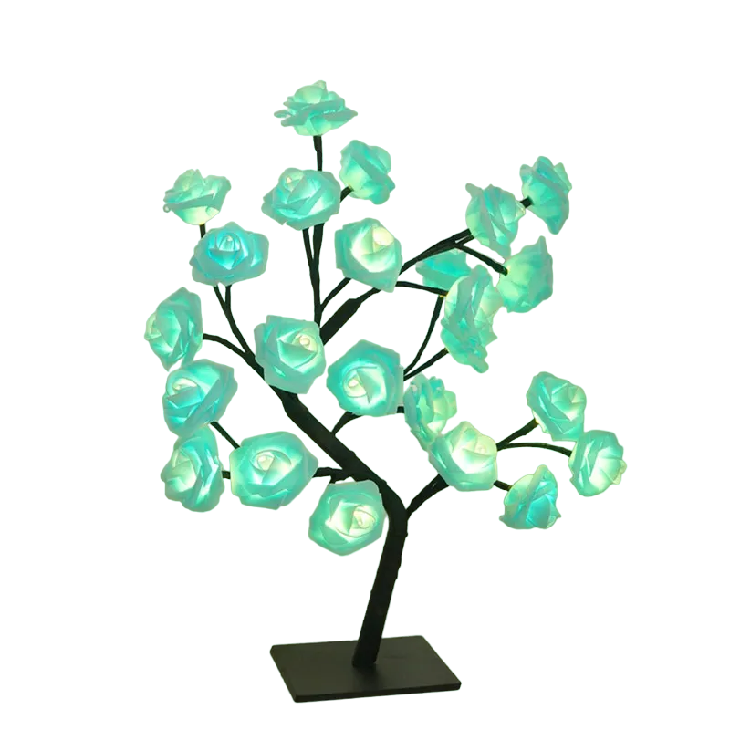 24 LED Rose Lamp | Bonsai Style Christmas Tree Lights | Tabletop Decoration