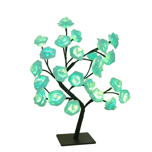24 LED Rose Lamp | Bonsai Style Christmas Tree Lights | Tabletop Decoration