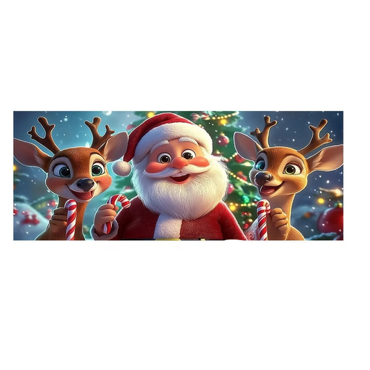 2D Santa Claus & Reindeer Garage Door Banner 180×400 cm