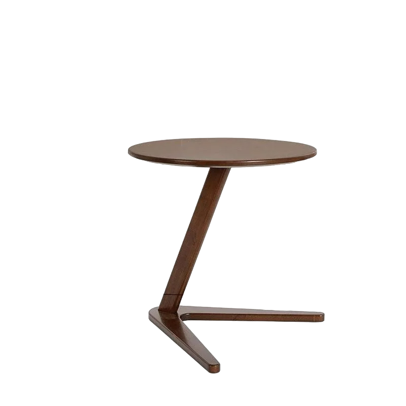 House Faction Solid Wood Edge Sofa Side Table - Walnut Finish