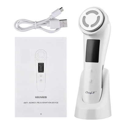 Ultrasonic Skin Scrubber, EMS Massager, LED Light Therapy Beauty - Illuminate, Lift, and Rejuvenate Your Skin