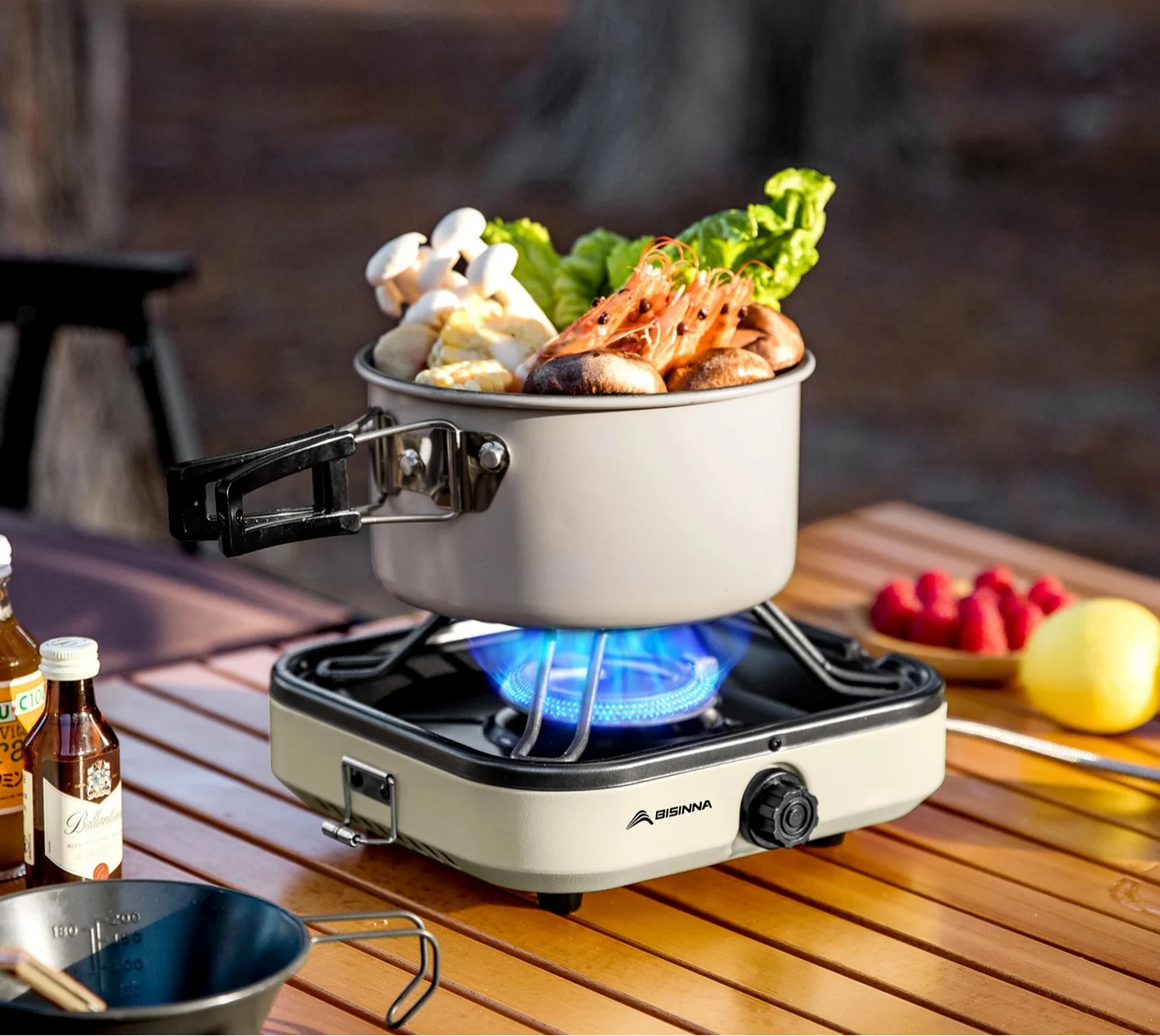 3500W Split Camping Gas Stove High Firepower Cassette Burner White