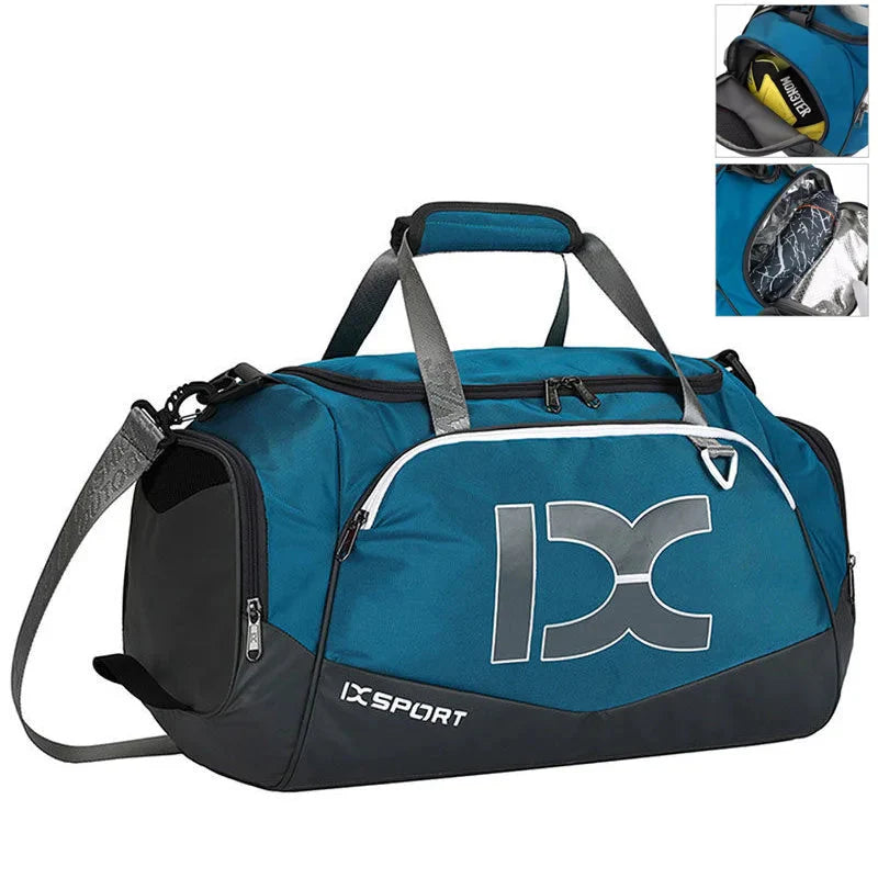 40L Gym Travel Duffel Bag Wet-Dry Separation Blue