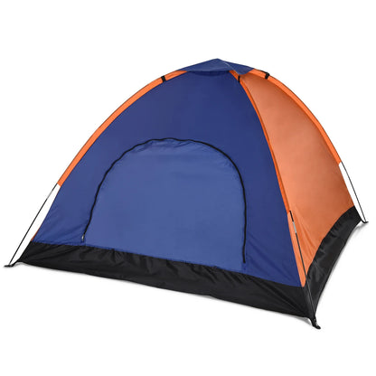Lightweight 3–4 Person Camping Tent with Rain Fly Blue/Orange