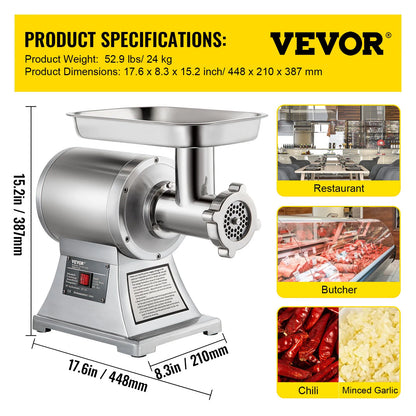 250 Kg/H Electric Meat Mincer Chopper