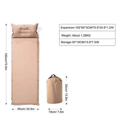 Inflatable Camping Sleeping Mat with Pillow