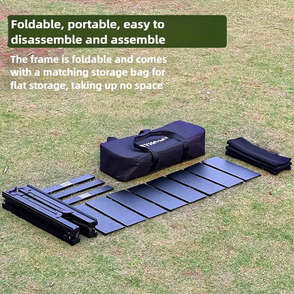 Folding Camping Table Adjustable IGT-Compatible Black