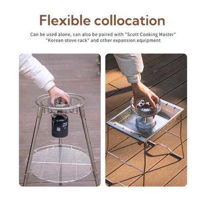 Camping Gas Stove 4.2KW Backpacking Silver